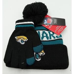 Jacksonville Jaguars Ultra Game Childs Winter Beanie Knit Hat & Gloves Set